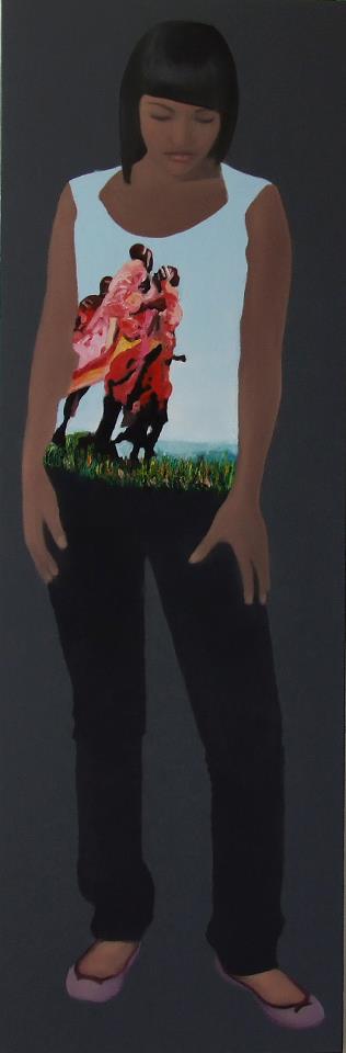 Clones serie, 60×180 cm oil on canvas, 2008